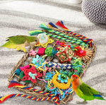YIXUND cockatiel climbing net with acrylic hooks for easy bird cage installation
