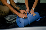 Stansport lightweight foam camping pad in use