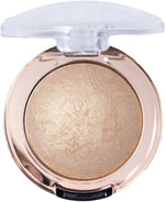 Milani Baked Highlighter open packaging showing golden powder texture
