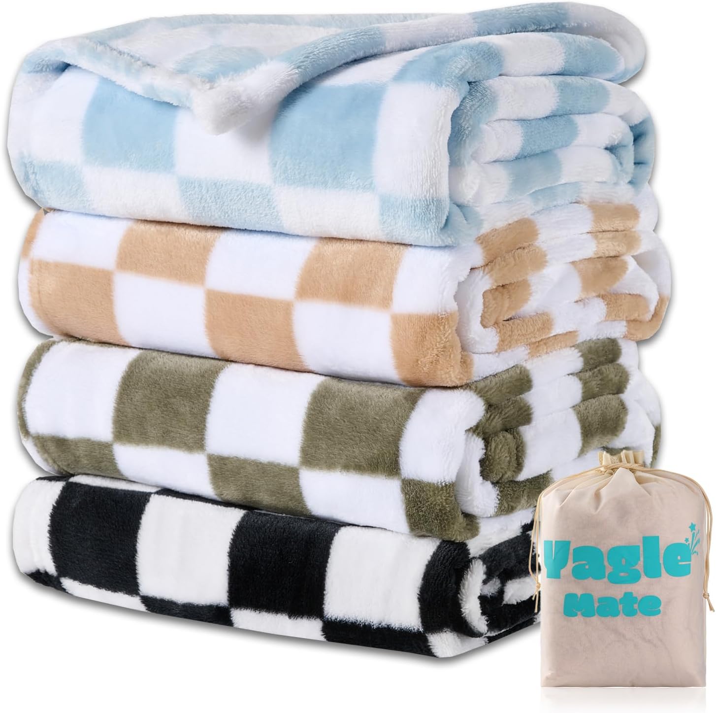 Yagle Mate four piece baby blankets pack arranged neatly in front view