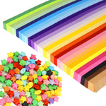 Crafting activity showing colorful paper strips for DIY art