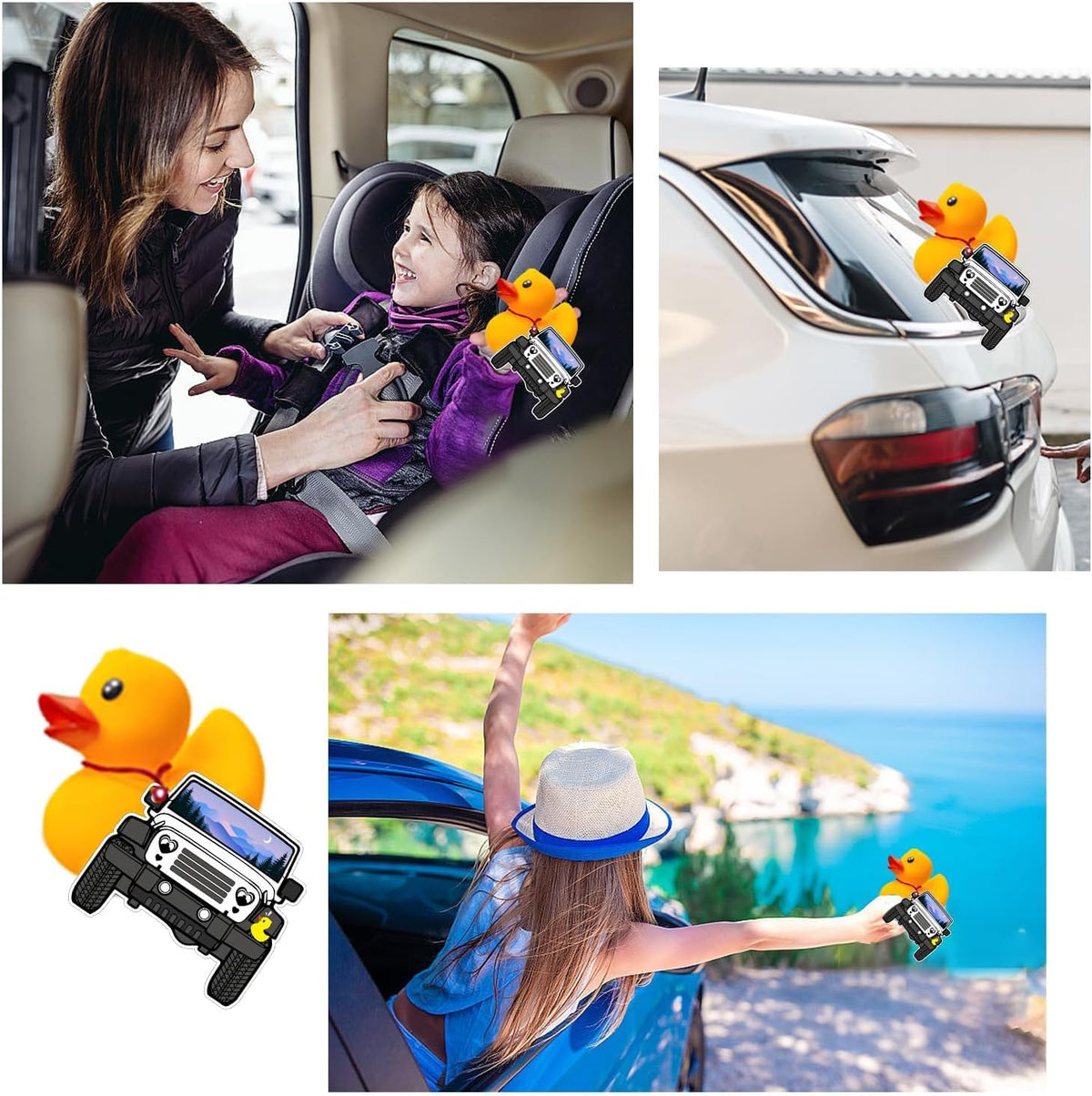 White SUV car design duck tags packaged neatly for display