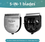 Close up view of the titanium coated ceramic shear teeth on the pet clipper blade