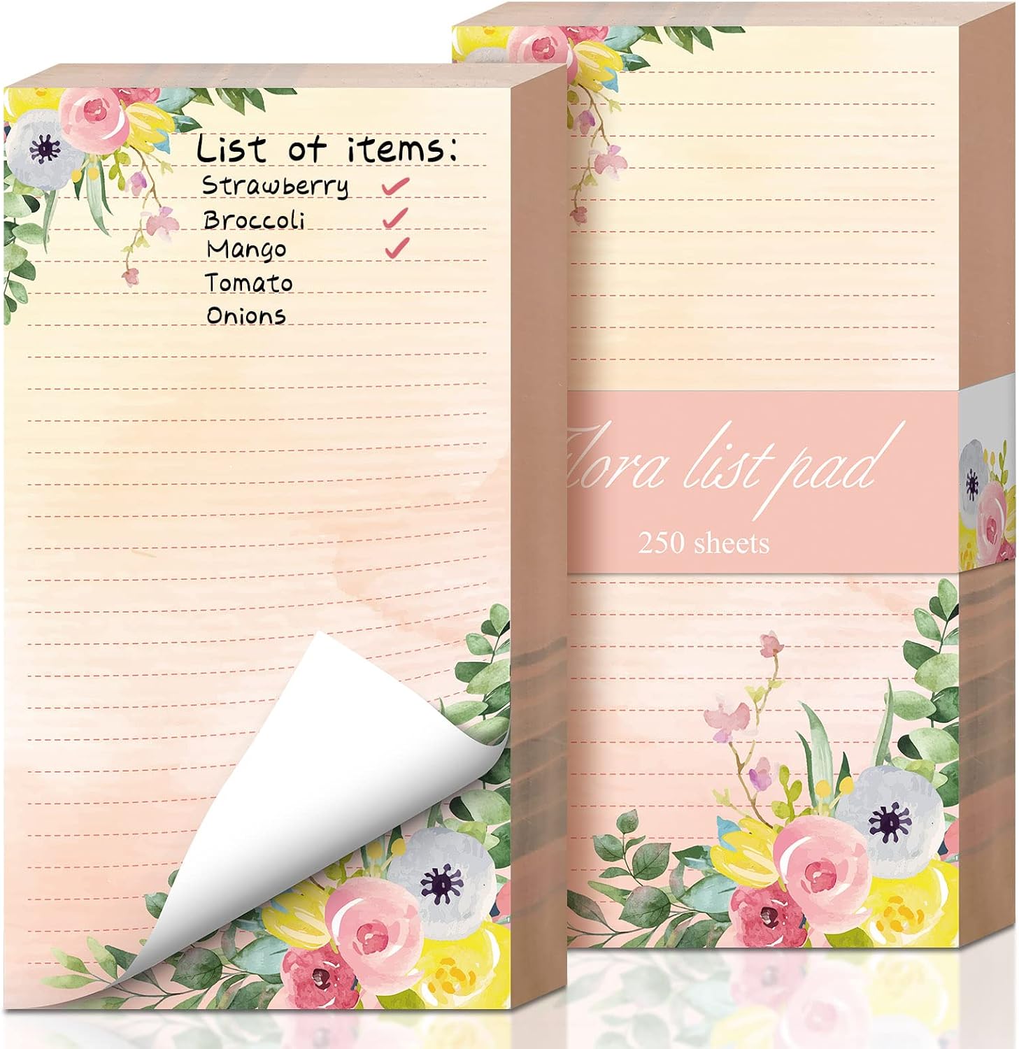 Perthlin floral to do list notepad 2 pack front view buy online