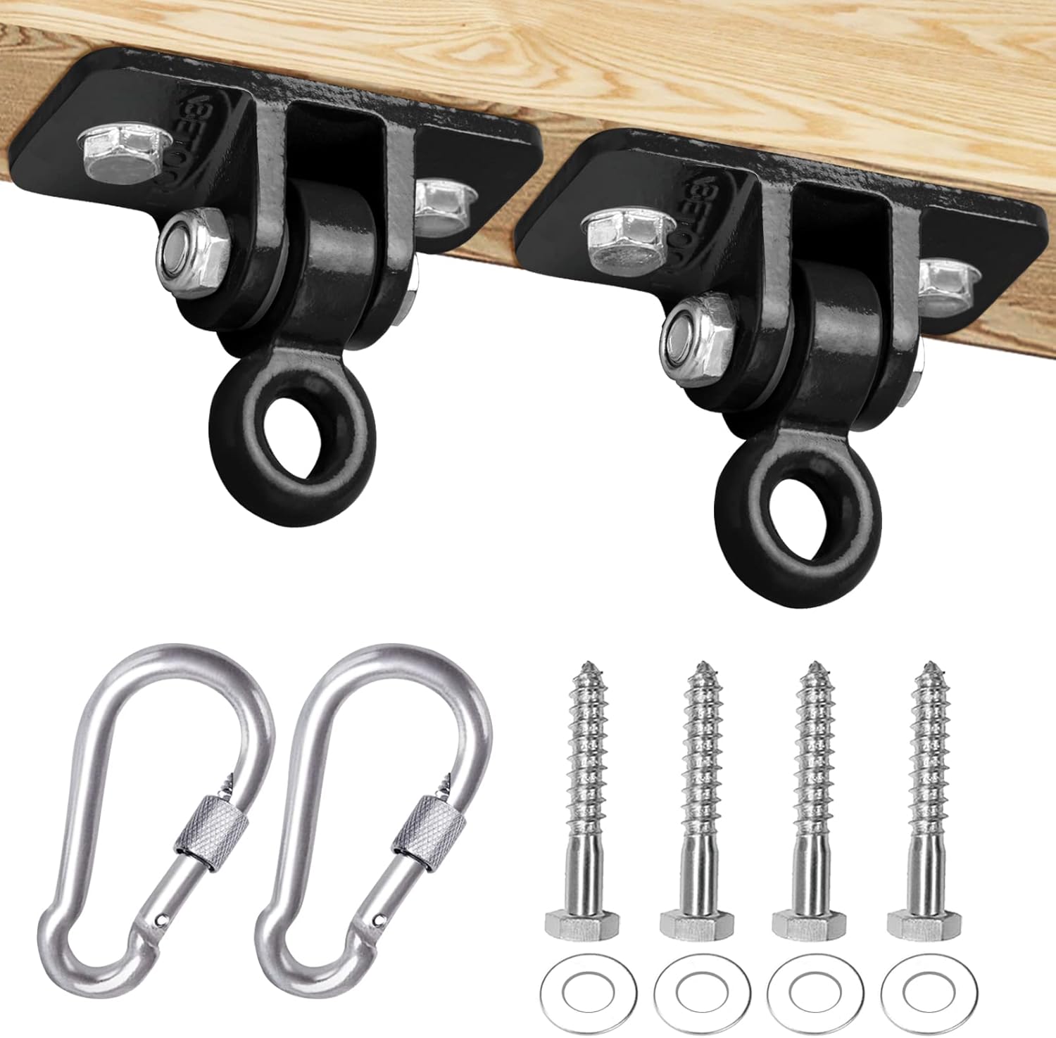 BETOOLL heavy duty swing hangers front view black iron casting hardware
