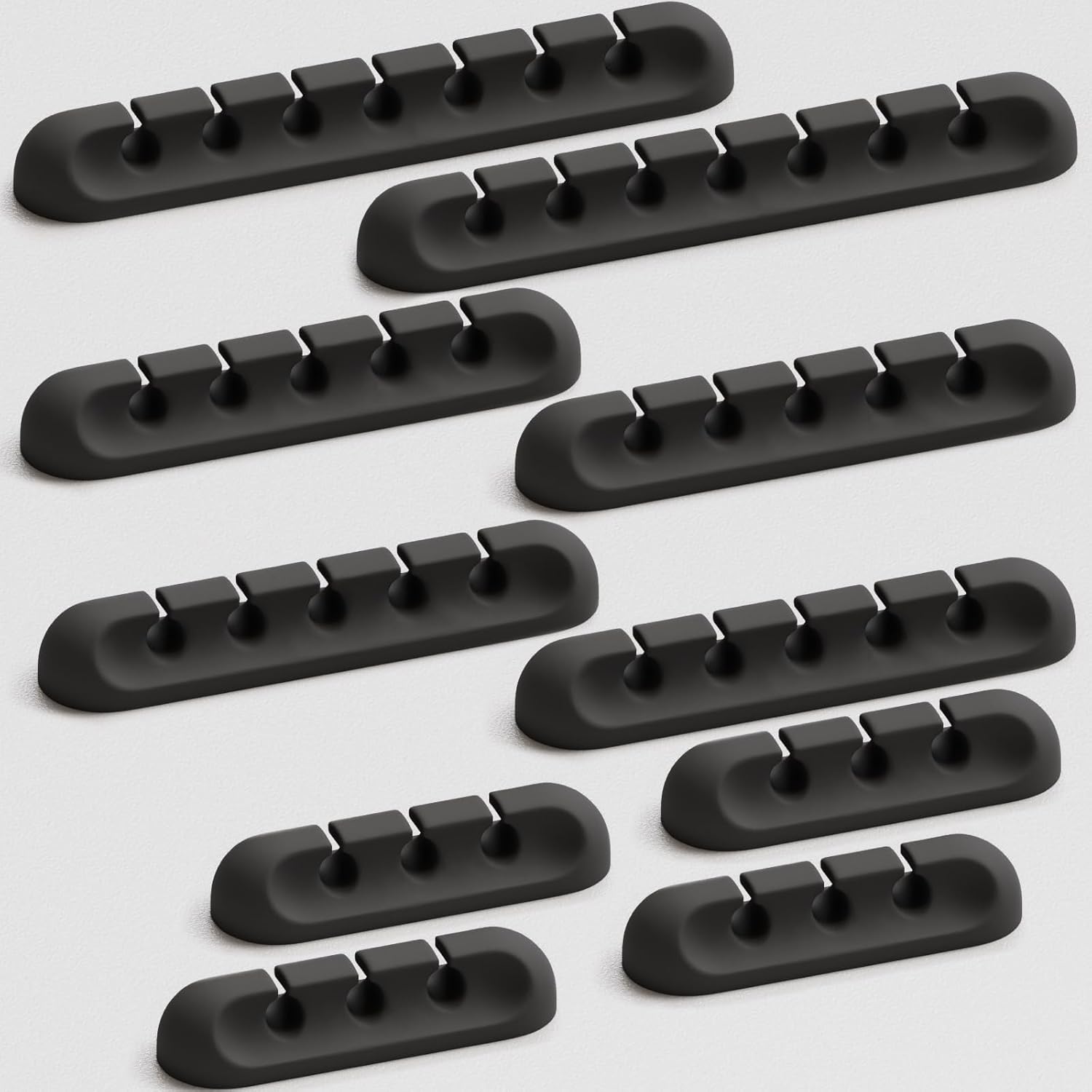 Apromisith USB cable organizer clips front view showing multi slot design on a clean desk