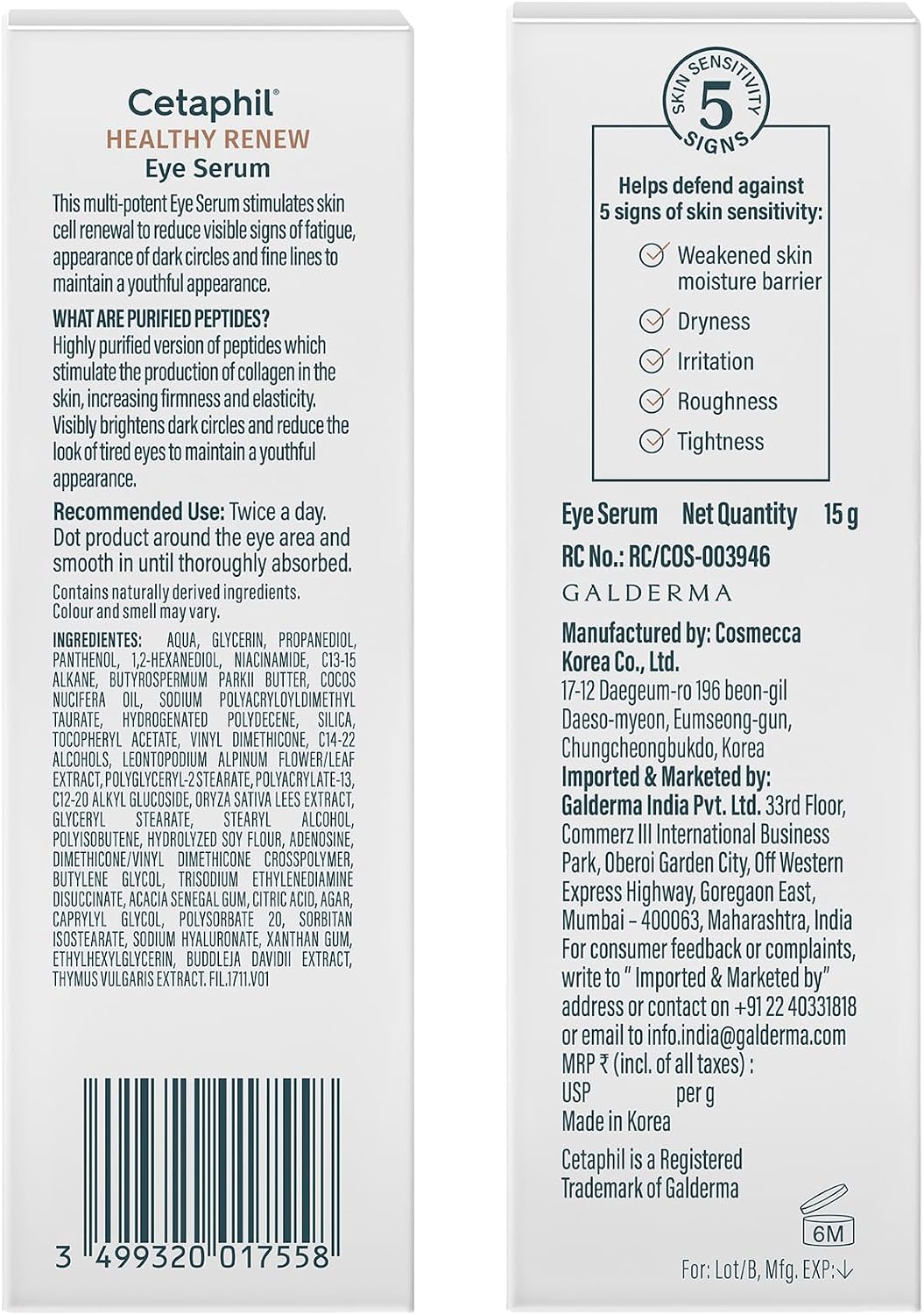 Cetaphil Healthy Renew Anti-Ageing Eye Serum 15 g | Lightweight Gel for Dark Circles, Fine Lines & Puffiness, Hydrating Eye Treatment - Image 11