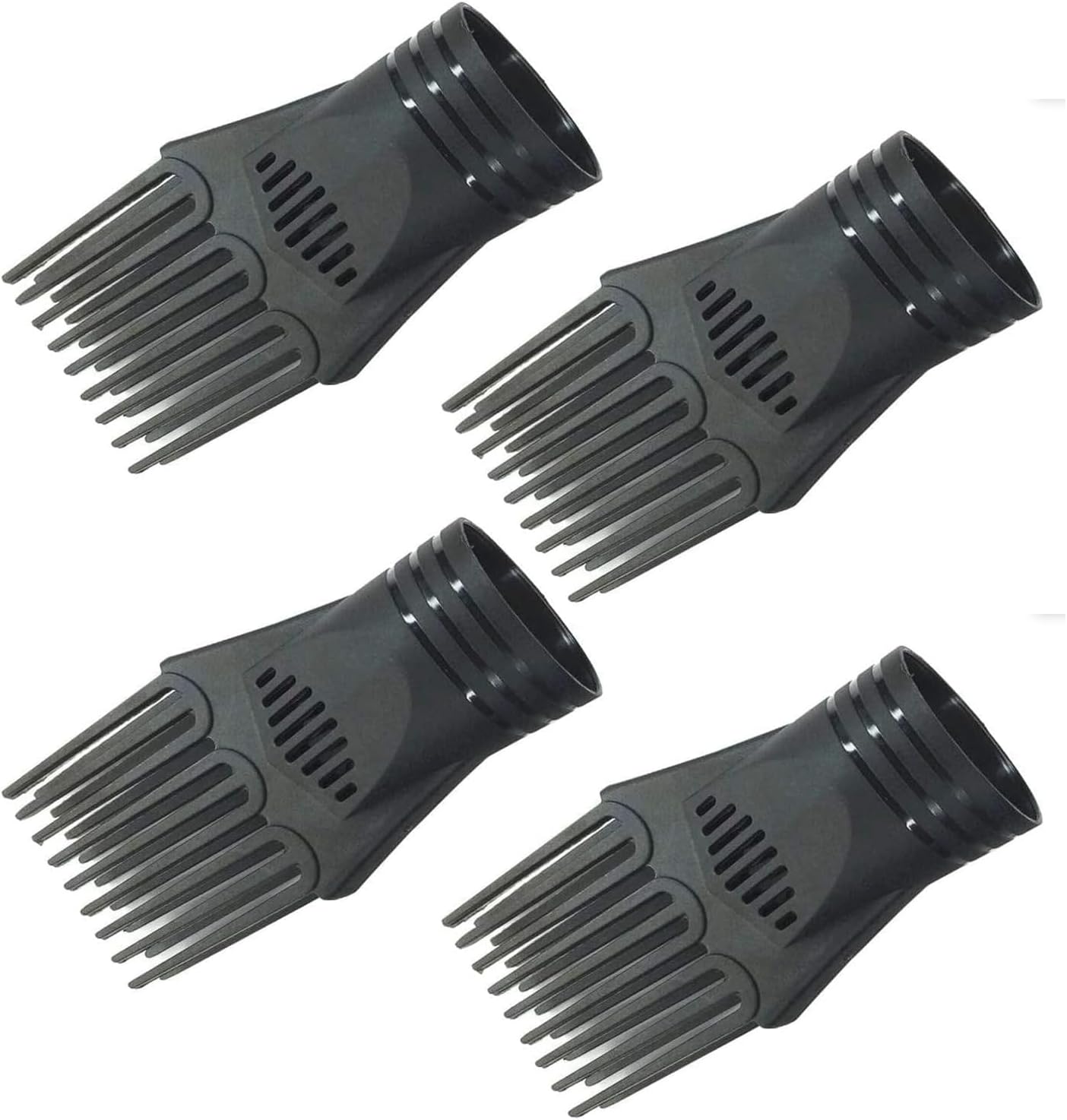 Jinshining 4 piece universal hair dryer comb nozzle set front view
