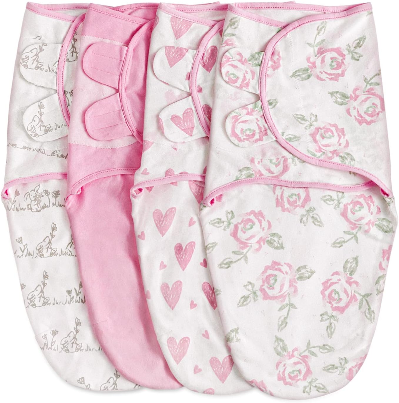 Organic Baby Swaddle Sleep Sacks, 4-Pack Swaddles for Newborns Baby Essentials, Infant 0-3 Months, 100% Cotton Soft & Snug Adjustable Wrap Nursery Swaddling Blankets Improves Sleep - Image 1