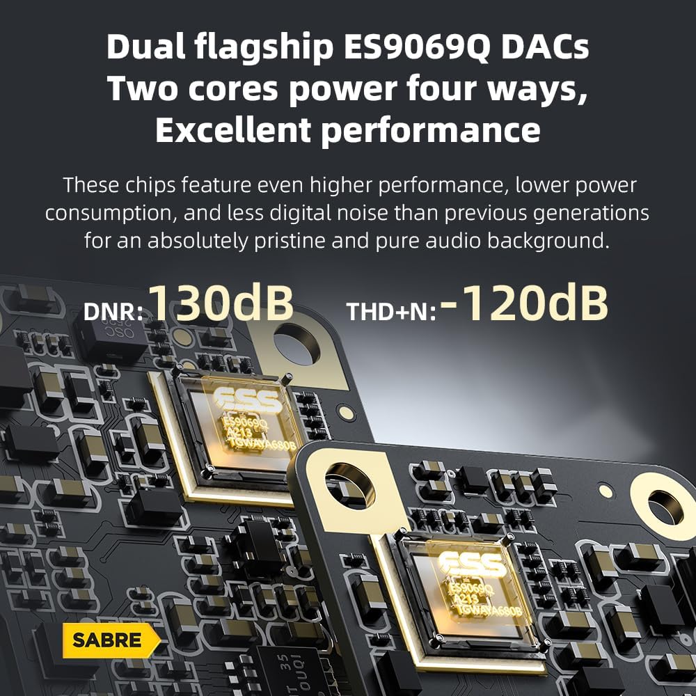 FiiO KA17 portable DAC unit with 3.5mm and 4.4mm audio outputs