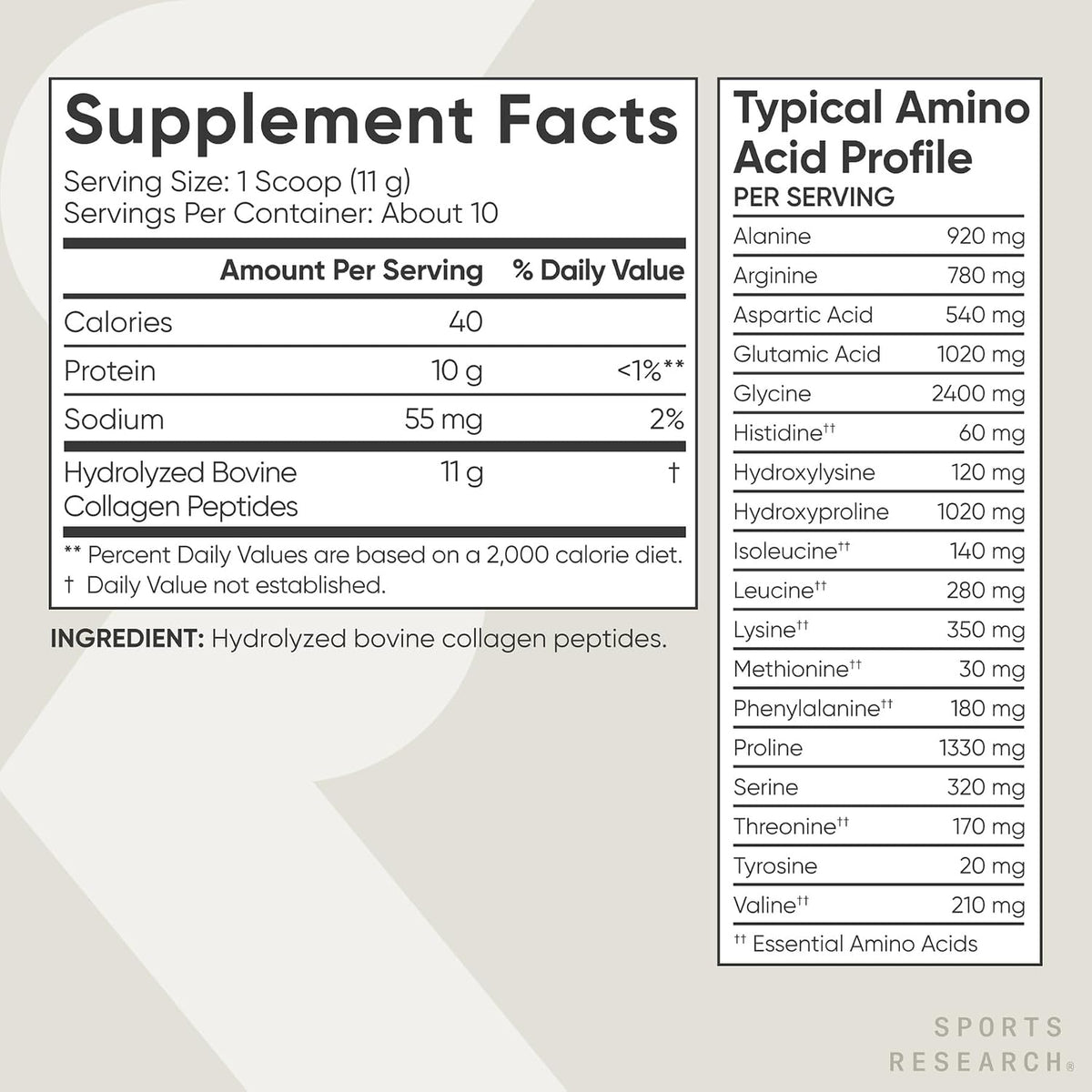 Keto and Paleo certified logos on Sports Research collagen powder packaging
