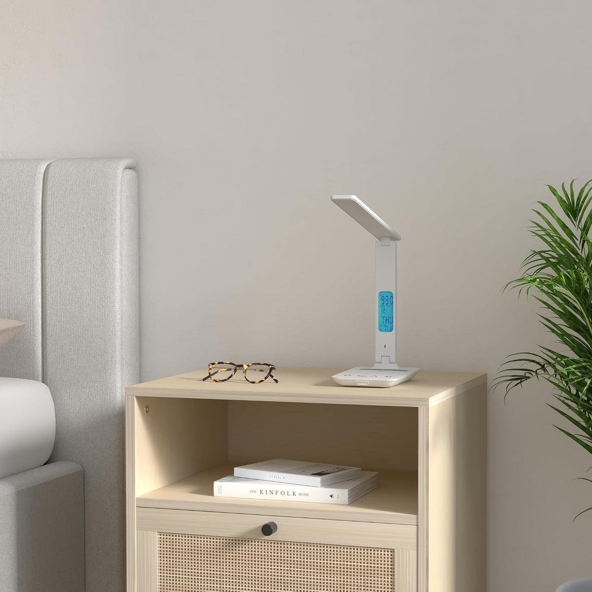 LAOPAO Desk Lamp with Wireless Charger: USB Charging Port, Table Lamp with Clock, Desk Lamps for Home Office College Dorm Room Essentials - Image 2