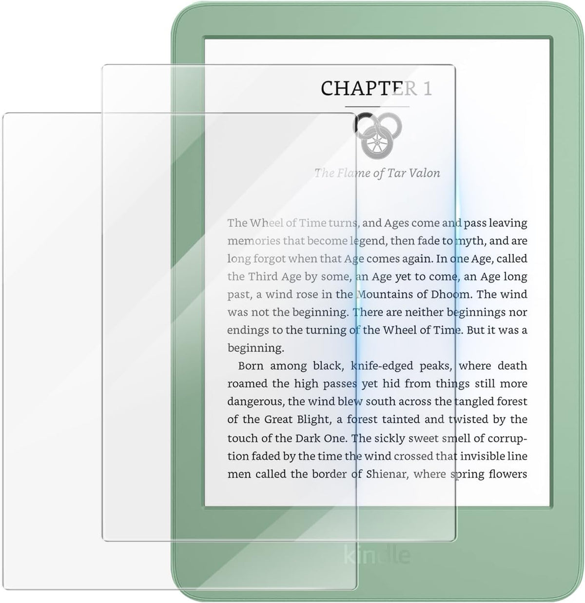 MoKo 2 Pack Tempered Glass Screen Protector for Kindle front view