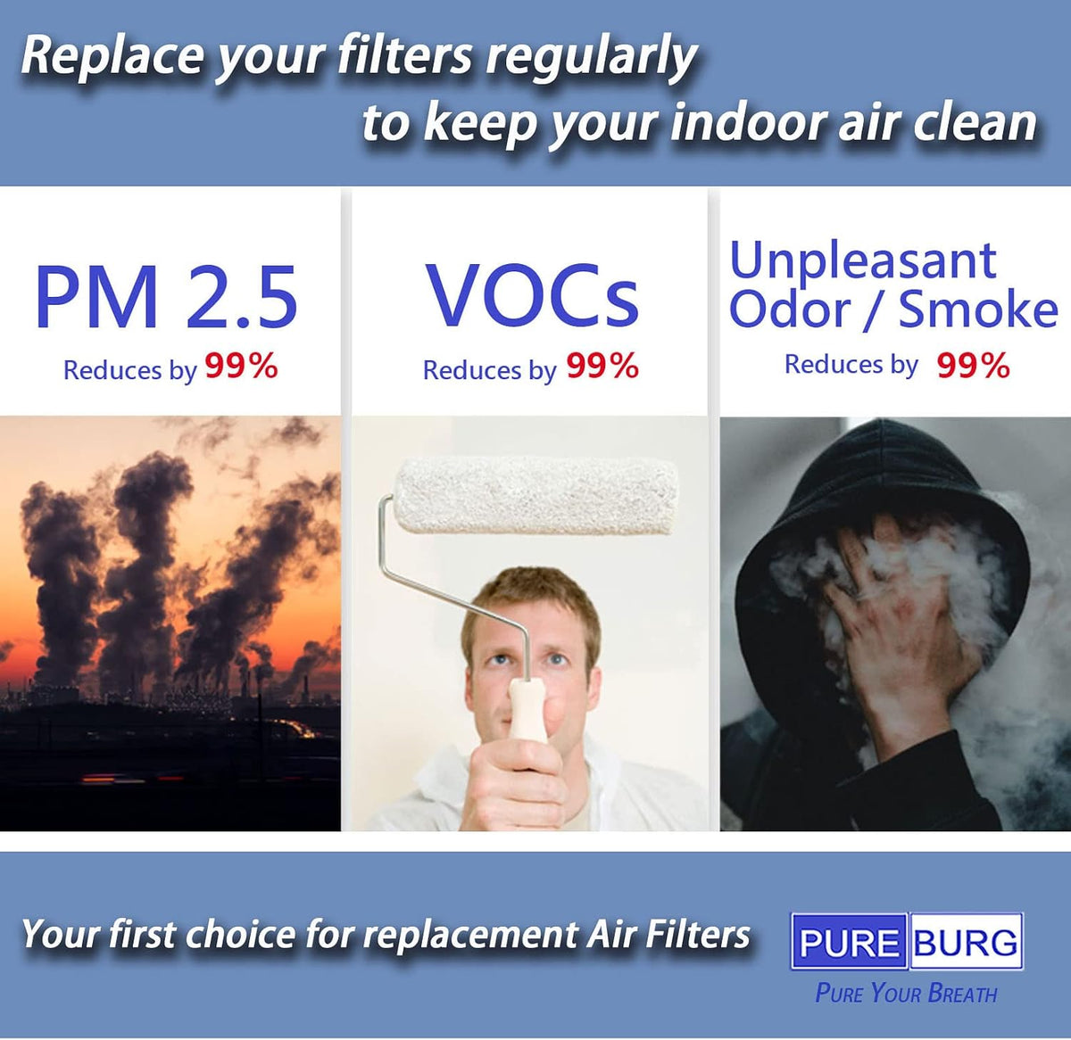 Pureburg replacement filter box and packaging layout