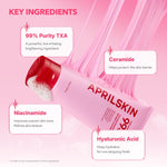 Aprilskin all in one pore care cleanser foam demonstration on skin