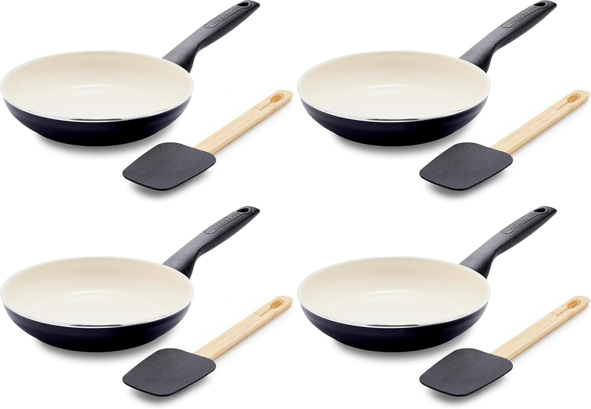 GreenPan Rio Advanced 8" Frying Pan Skillet, Ceramic Nonstick PFAS-Free, Induction Ready, Dishwasher and Oven Safe, Black - Image 12