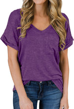 MIHOLL Women's Soft Basic Short Sleeve V-Neck T-Shirts Loose Casual Tee Tops Clothes Everyday Wear - Image 14