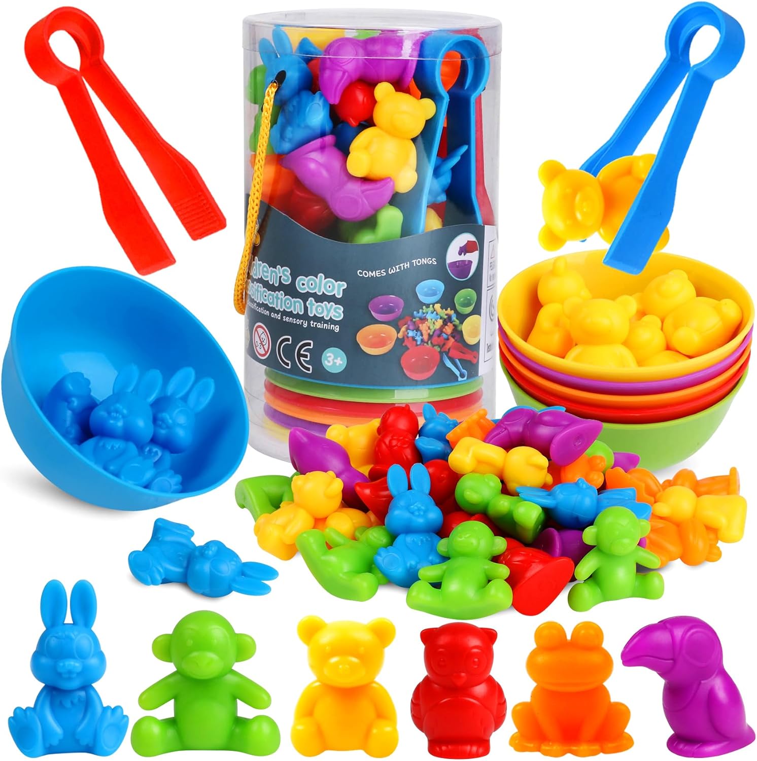 Skrtuan counting animals color sorting toy set front view