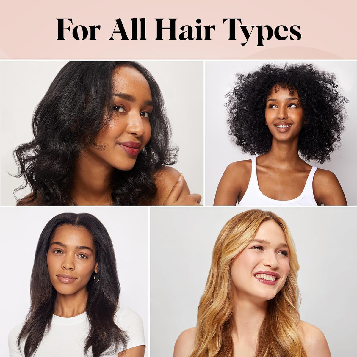 Kitsch hair accessories styled on thick and thin hair