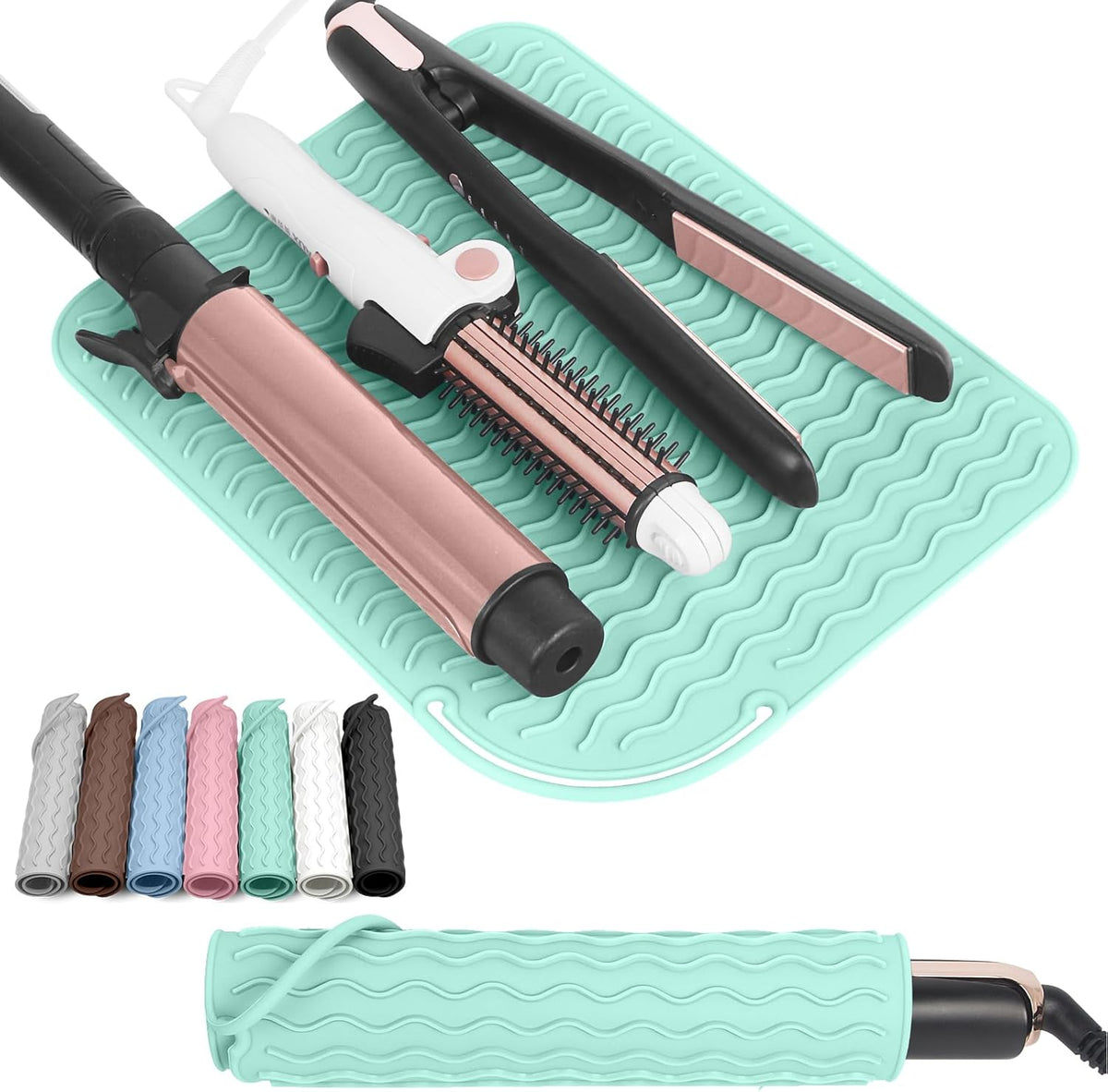 Wroruner silicone heat resistant mat for hair styling tools