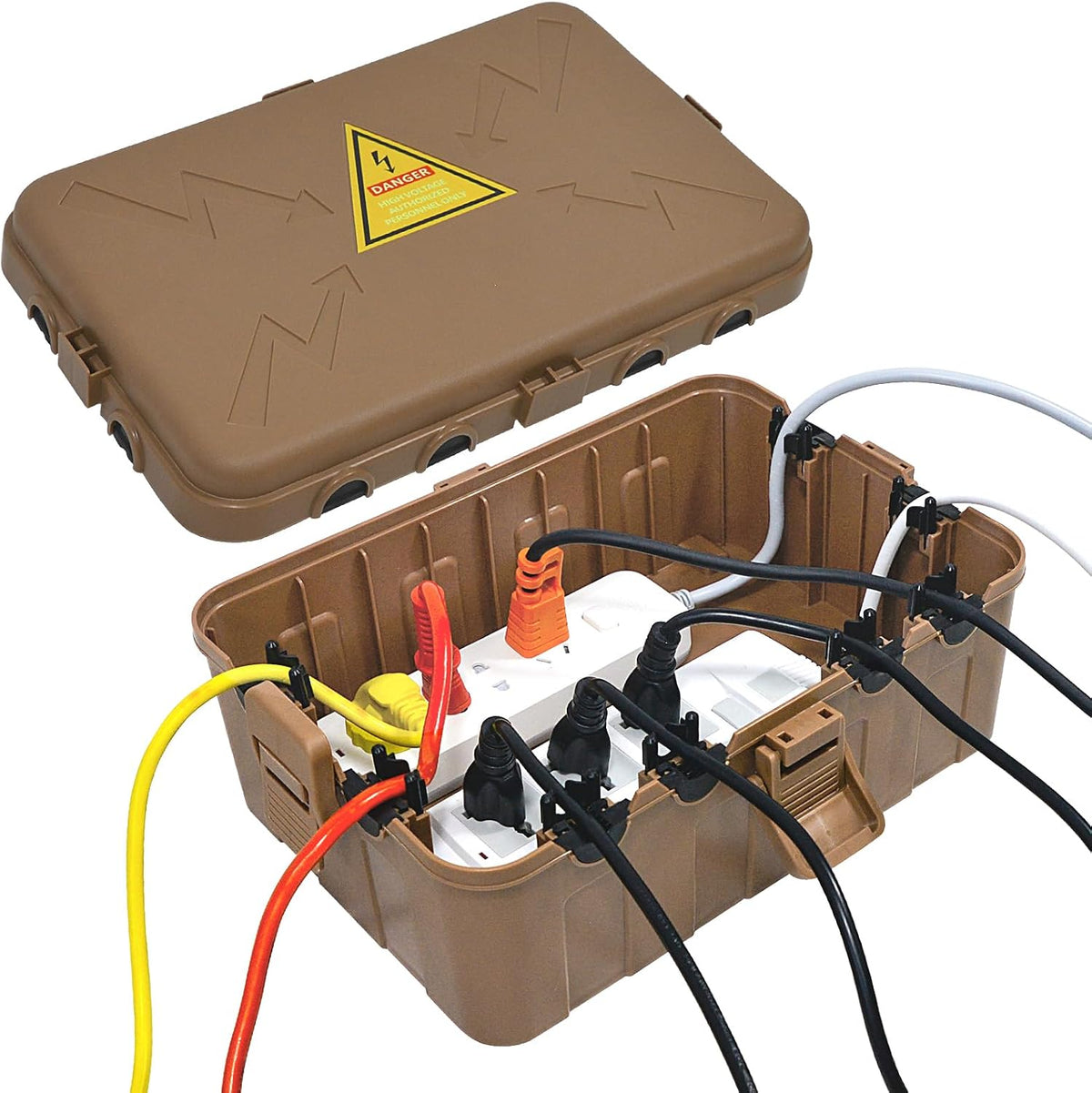 Hrensaw Large Outdoor Electrical Box(12.5x8.5x5inch),IP54 Waterproof Outdoor Outlet Covers,Weatherproof Extension Cord Covers Protect Outlet,Plug,Timer,Power Strip,Holiday Light,Grey - Image 10
