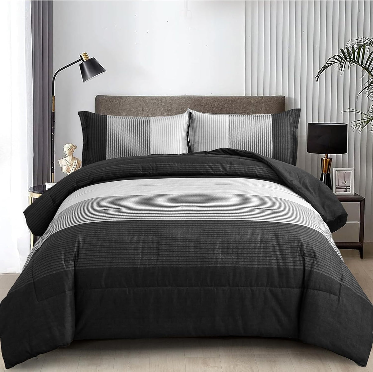 Wongs Bedding 3 piece bedding set styled on bed