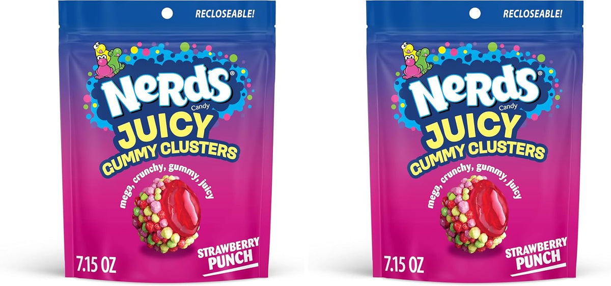 Nerds, Juicy Gummy Clusters, Strawberry Punch, Juicy and Gummy Candy, 1 Stand up Bag, for Snacking and Sharing, 7.2 Ounce - Image 11