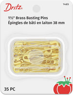 Dritz brass safety pins size 2 front view packaging