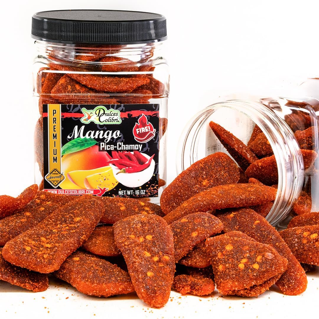 Dulces Colibri Spicy Mango Pica-Chamoy Slices jar front view