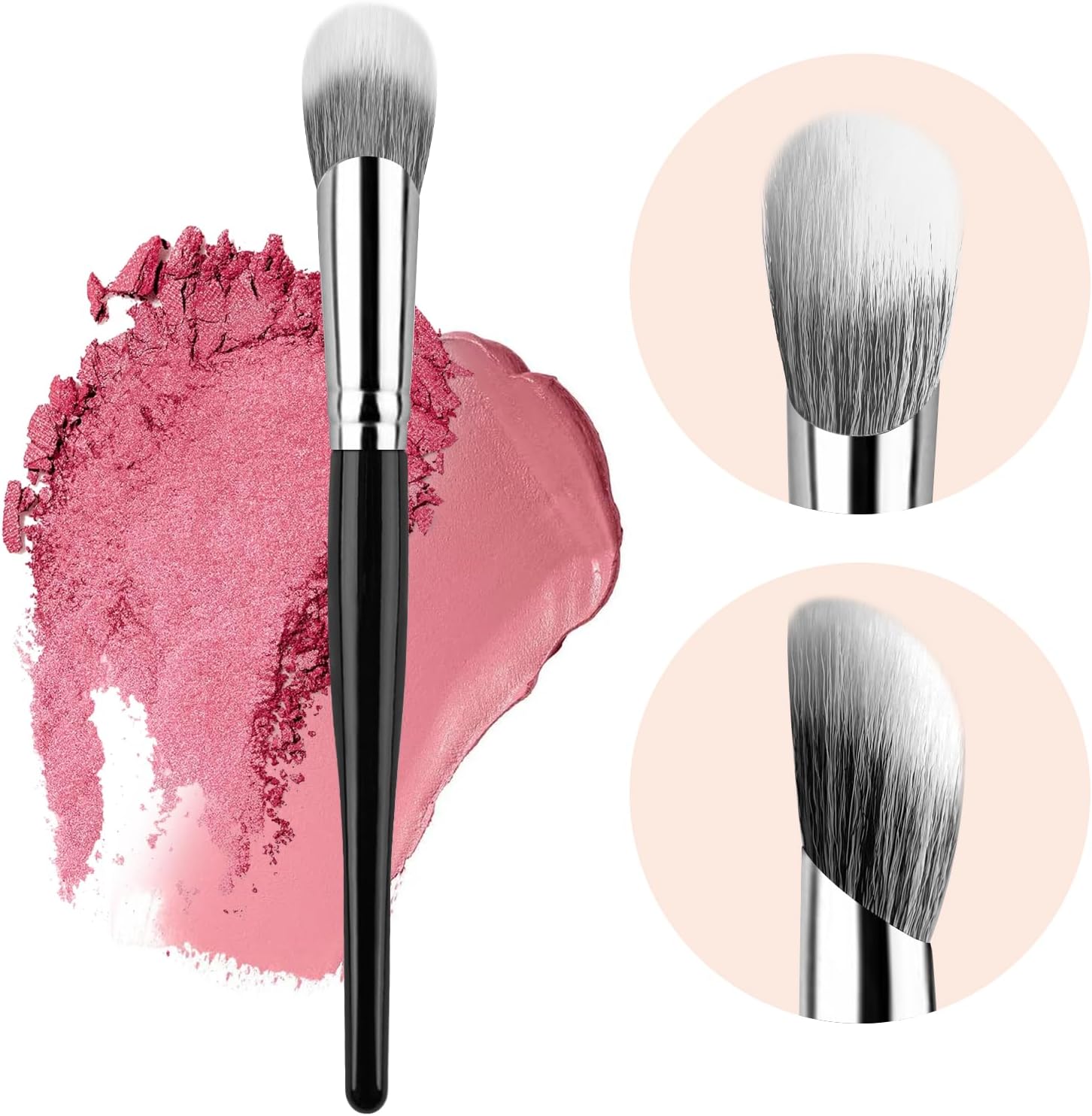 ANISA Beauty angled blush brush front view for professional cheek contouring.
