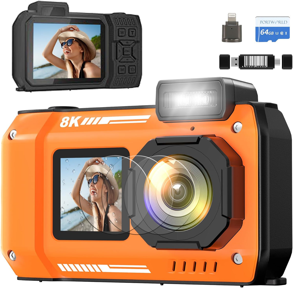 Gwaepu 8K underwater digital camera front view