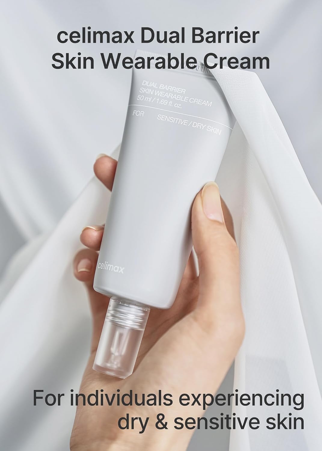 Celimax face moisturizer tube showcasing texture for dry skin