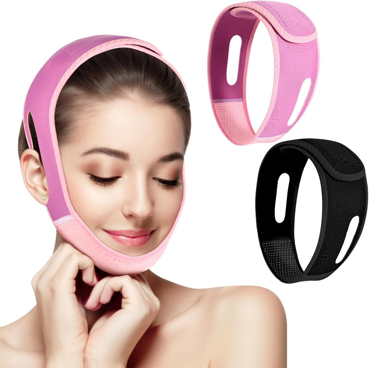 Inocean V Line lifting mask chin strap set front view