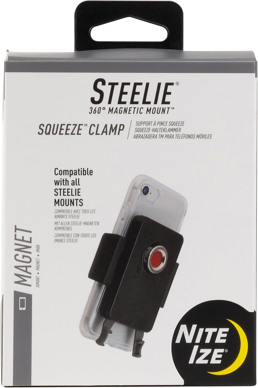 Nite Ize Steelie Squeeze Clamp front view universal mount