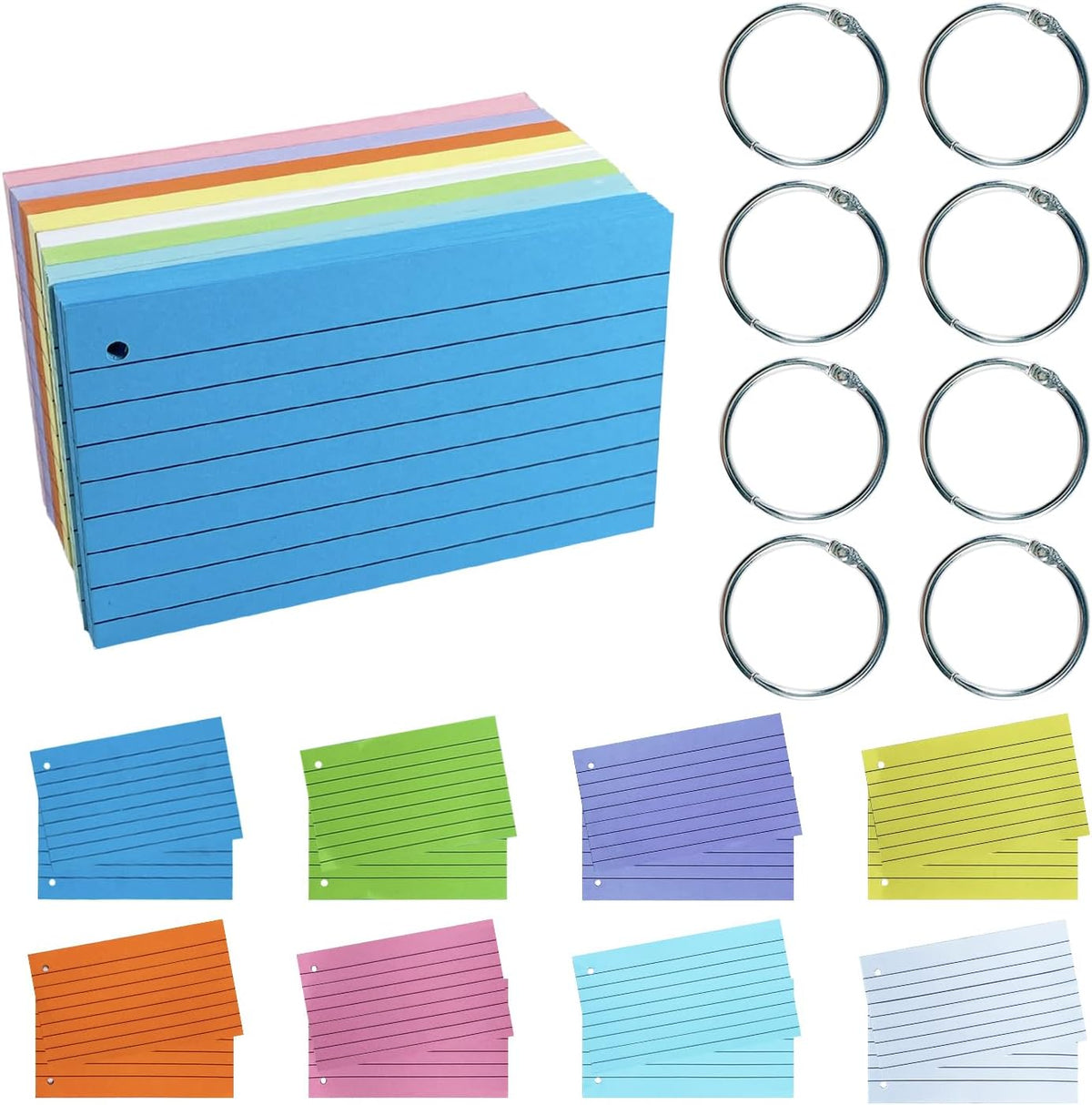 TFLFL study cards set arranged for office and school use