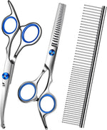Dog Grooming Scissors with Safety Round Tip,Pet Grooming scissors Kit,Dog Shears for Grooming,Incude Thinning,Curved Grooming Scissors and Comb for dogs, cats.Suitable for The Right Hand - Image 9