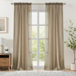 Melodieux Blush Pink Sheer Curtains 96 Inches Long for Living Room Elegant Cotton Linen Bedroom Window Sheer Drapes, Natural Rustic Rod Pocket Light Filtering Curtains, 52" W x 96" L, 2 Panels - Image 12