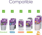 Premium square refill cartridge insertion inside a pet waste pail