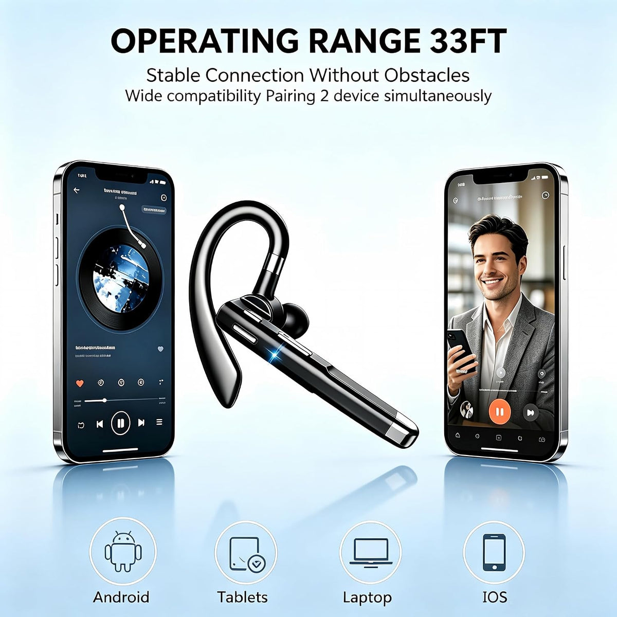 Over ear ergonomic design of Hsility single ear business earpiece