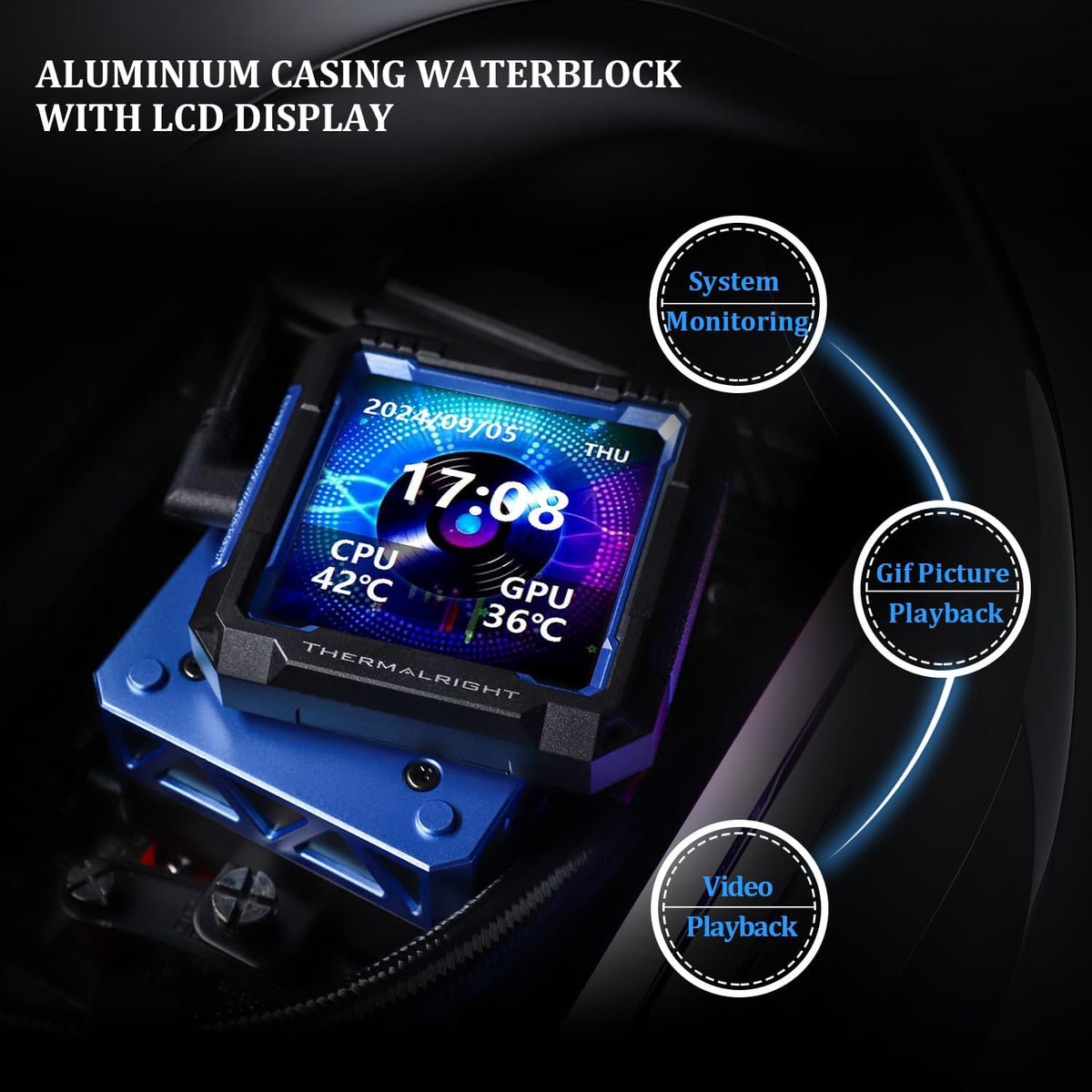 Thermalright CPU water block with 2.73 inch IPS LCD screen