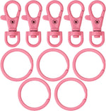 Samloo pink keychain set front view with swivel clasps and flat rings