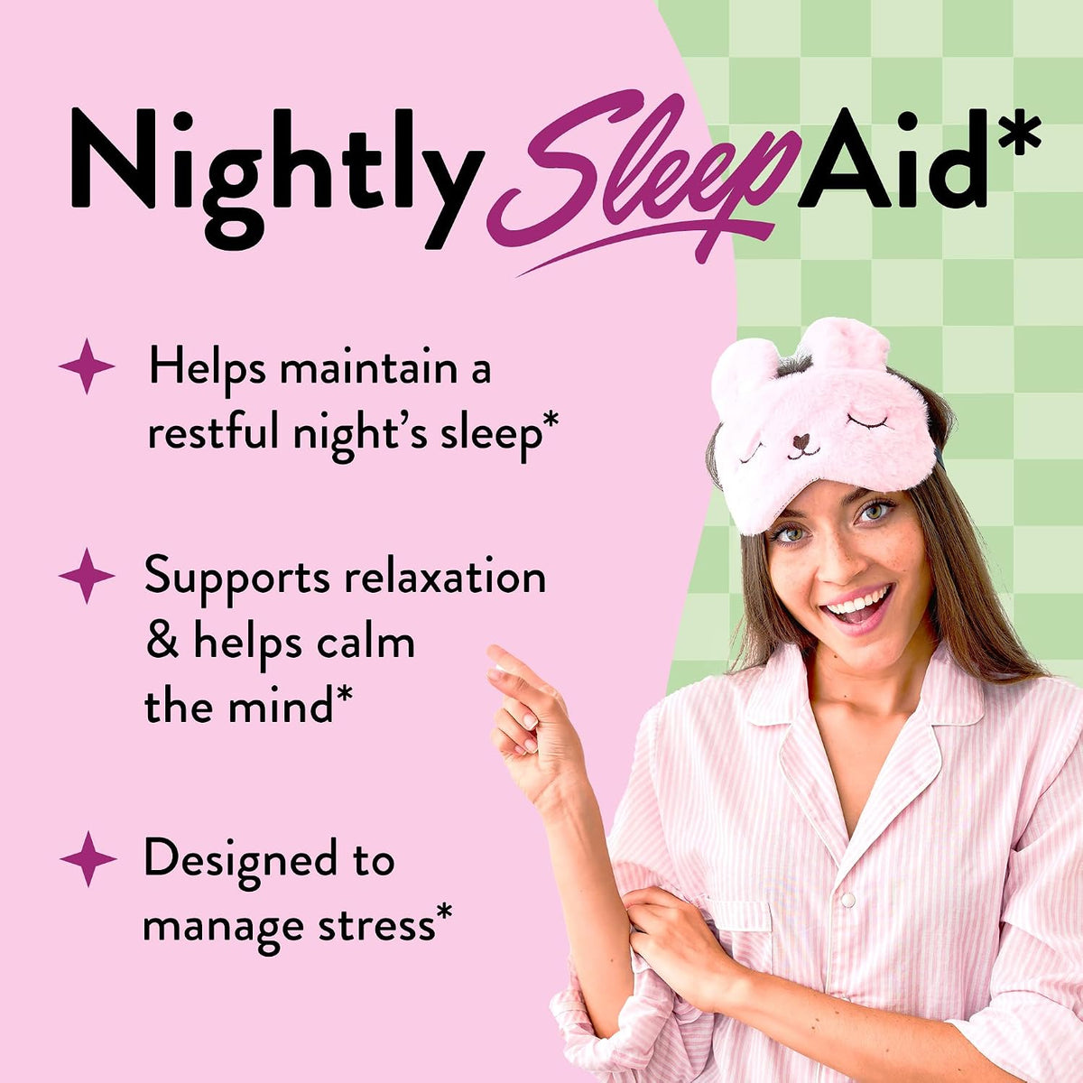Magnesium glycinate and ashwagandha sleep mocktail mix packaging details