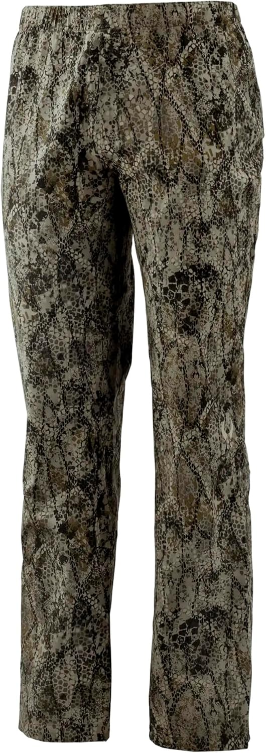Badlands Bail Rain Pant front view in Approach camo pattern.