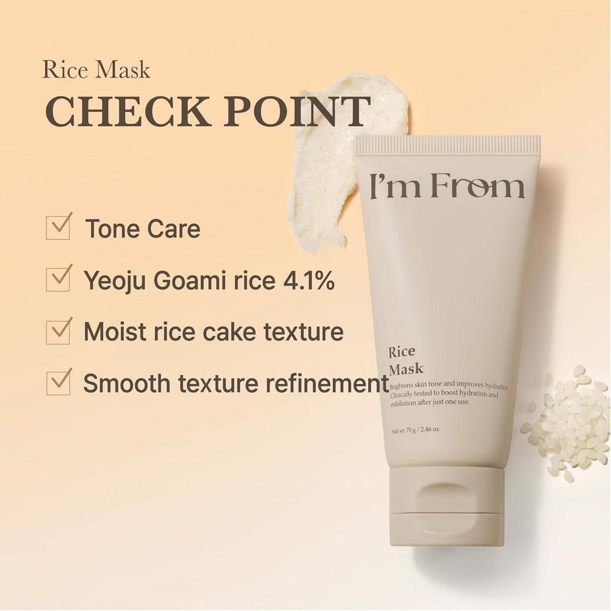 Texture demonstration of I'm From Rice Toner and Mugwort Essence.