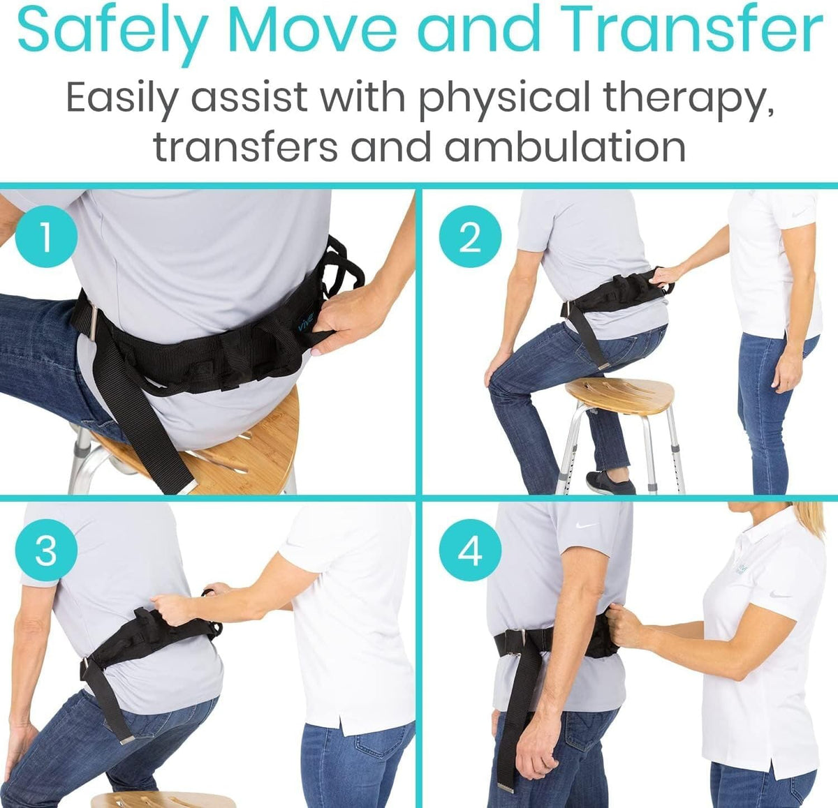Healthcare safety ambulatory support belt for caregivers