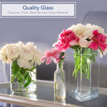 Royal Imports modern rectangular glass vase top opening detail