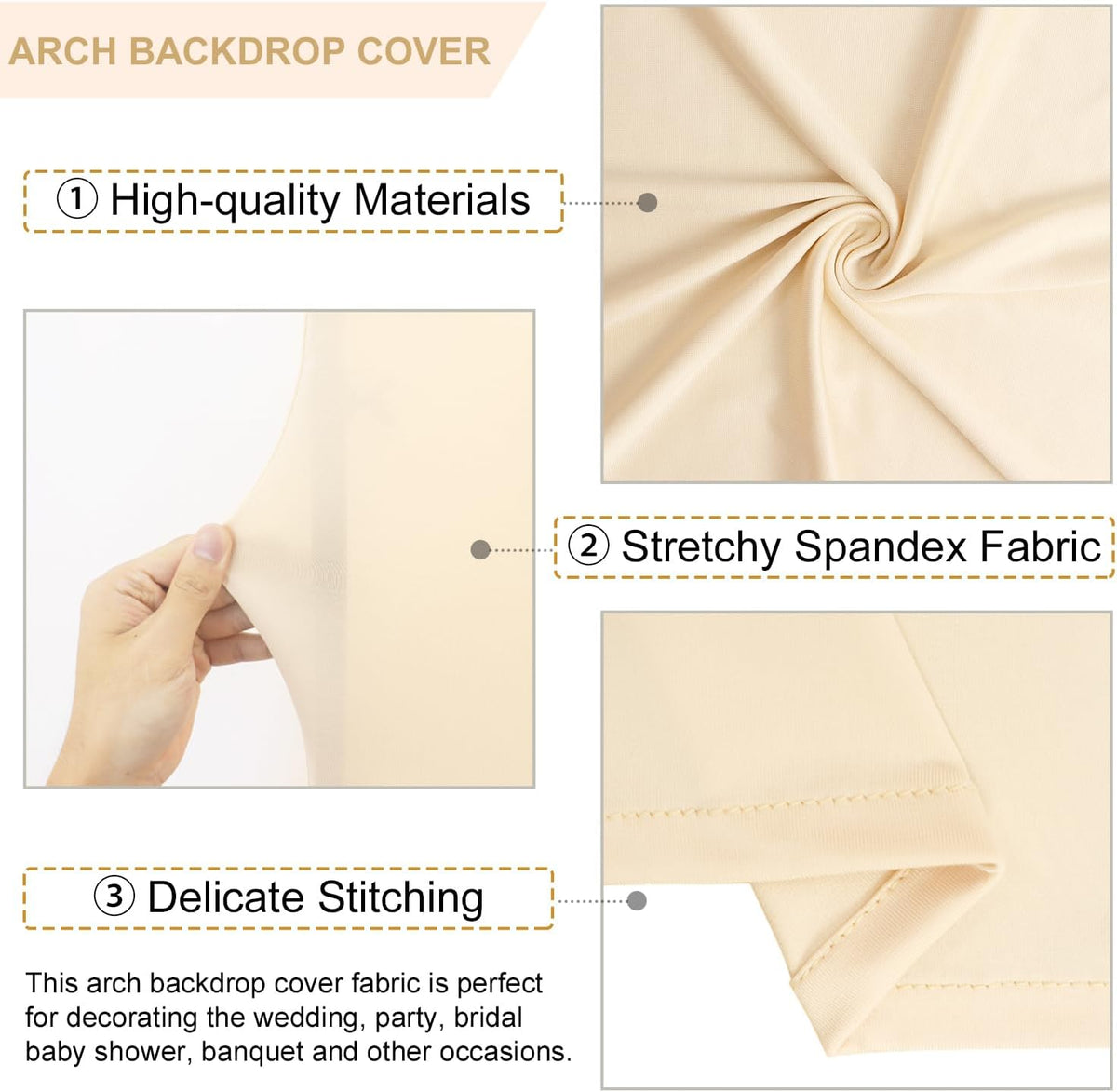 FANPROms arched backdrop cover with balloon garland
