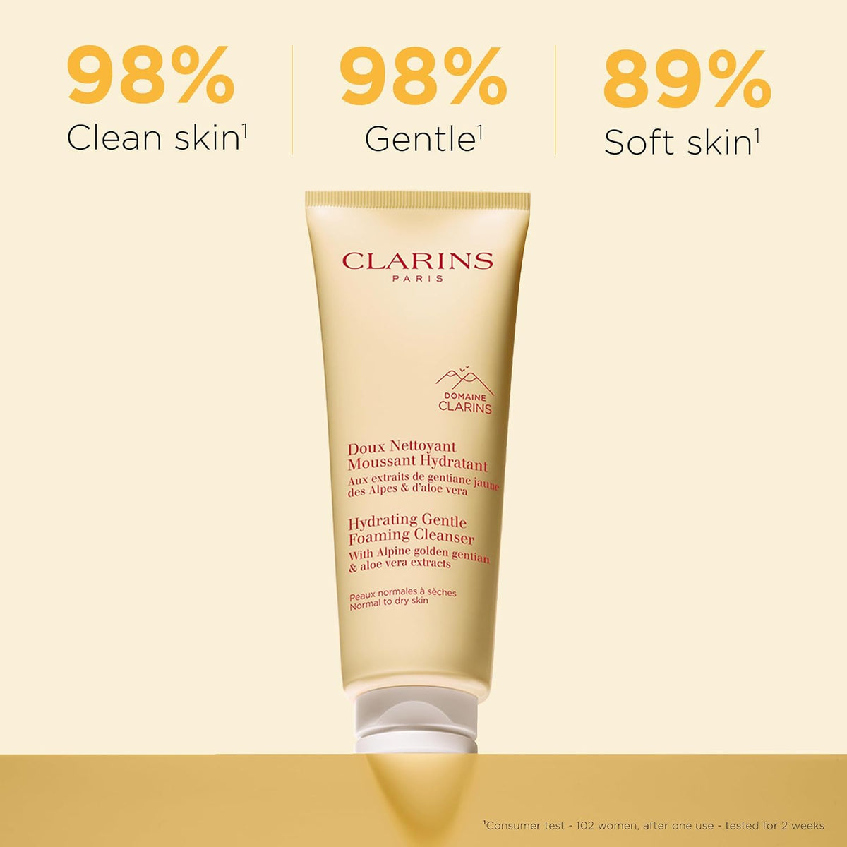 Clarins hydrating gentle foaming face cleanser texture and cream formulation