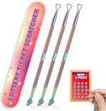 Nitaru 3 pieces metal lottery ticket scratcher tools set front view