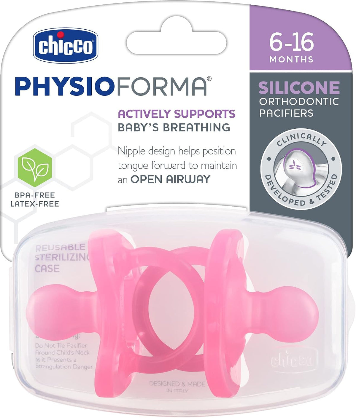 Chicco orthodontic pacifier pink color variant